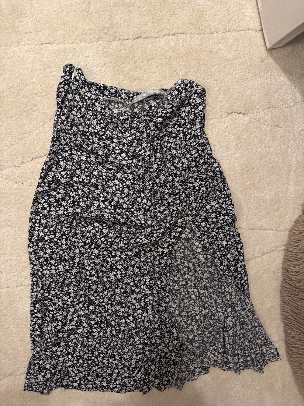 Black & White Floral Midi Skirt